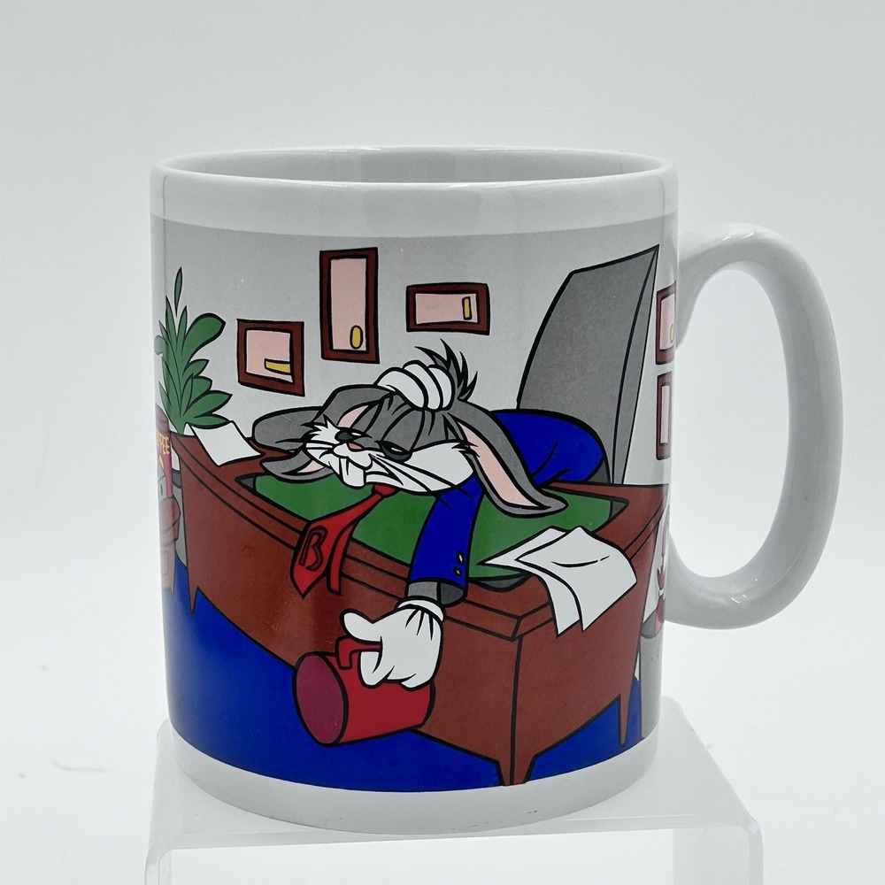1996 Warner Brothers Bugs Bunny Giant‎ Coffee Mug "Is The Coffee Ready Yet?"